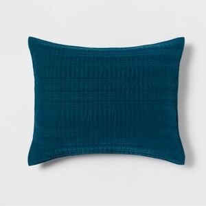 King Lofty Velvet Quilt Sham Dark Teal Blue - Threshold